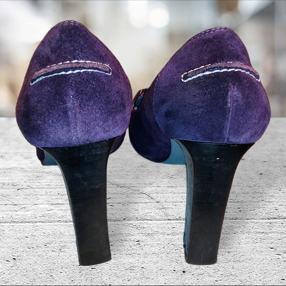 VIA SPIGA | ✨🪻NICE ✨ Purple Suede Squared-Toe 3" Heels | Size 6 M - Picture 6 of 14